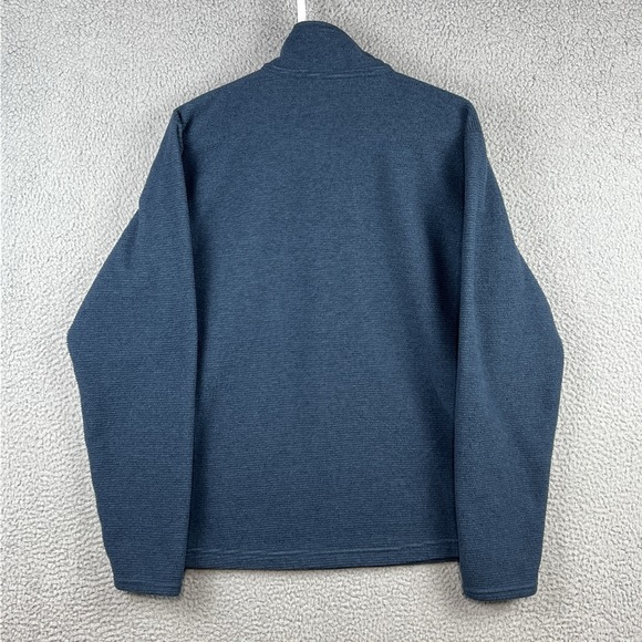 Simms Fishing Products Sweater Mens Small Blue 1/4 Zip Ribbed Chest Pocket - Picture 5 of 12